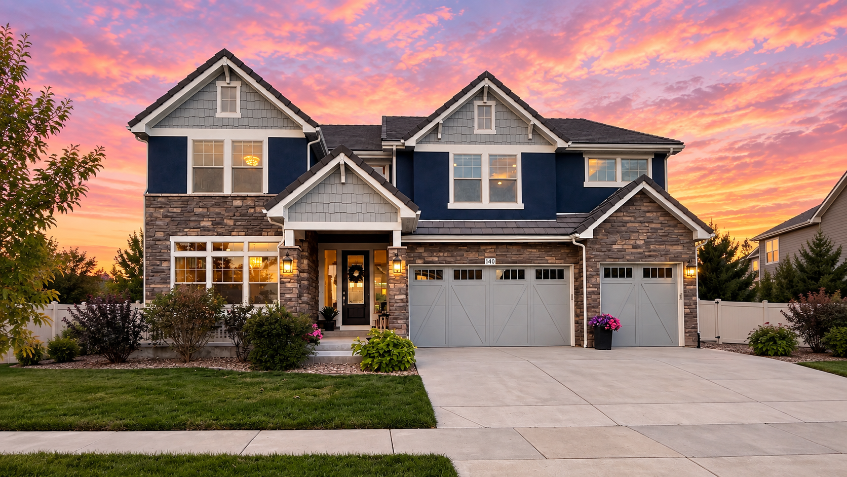 Erie Highlands home for sale at 140 Pebble Brook Ct with Front Range mountain views